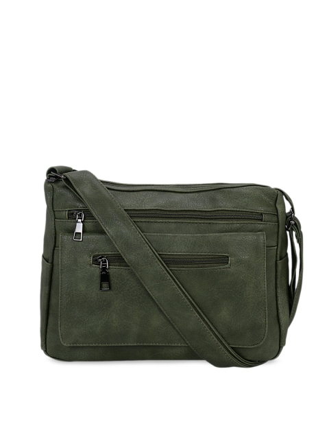 Satchel Bags Green Solid Sling Bag