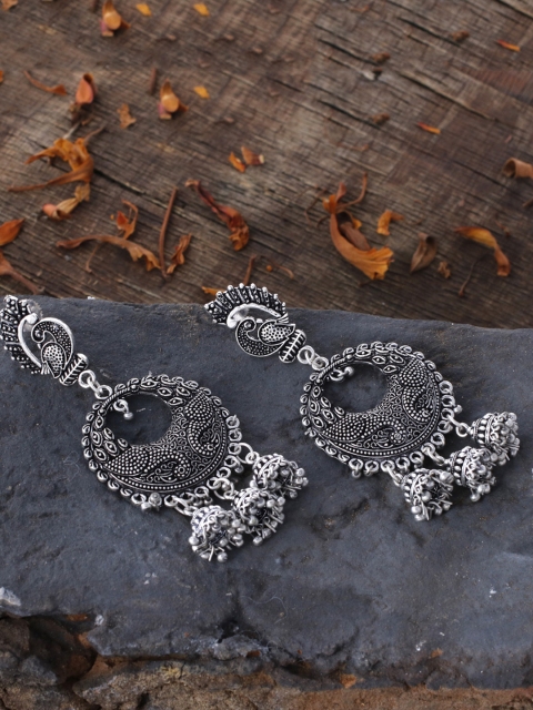 Silvermerc Designs Silver-Toned Diamond Shaped Drop Earrings