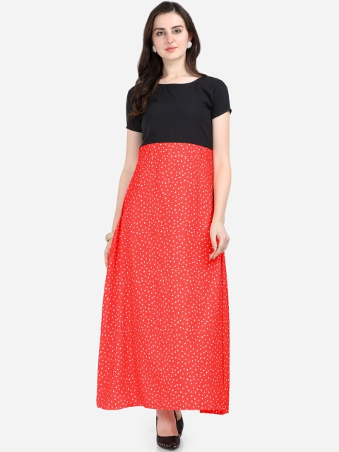 Florence Women Red & Black Printed Maxi Dress