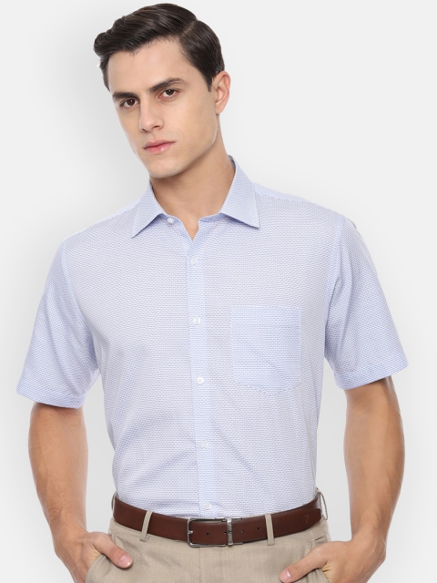 Van Heusen Men Blue Regular Fit Printed Formal Shirt