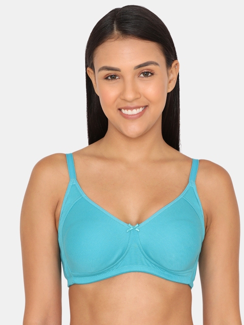 Zivame Sea Green Solid Non-Wired Non Padded T-shirt Bra ZI1603FASHGREEN
