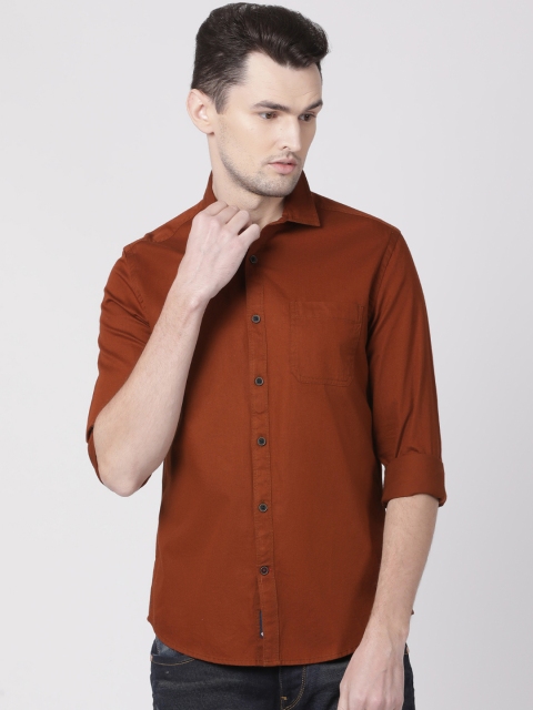 Toss Winner Men Brown Regular Fit Solid Casual Shirt