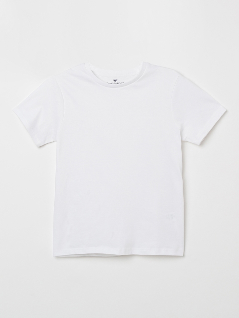 Fame Forever by Lifestyle Boys White Solid Round Neck T-shirt