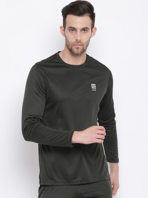 rock.it Men Grey Solid Round Neck T-shirt