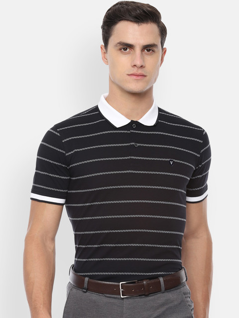 Van Heusen Sport Men Black Striped Polo Collar Pure Cotton T-shirt
Van Heusen Sport Men Black Striped Polo Collar Pure Cotton T-shirt