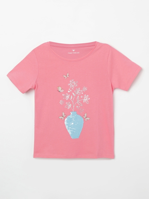 Fame Forever by Lifestyle Girls Pink Printed Top