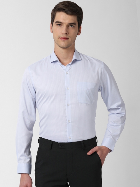 Peter England Men Blue Regular Fit Self Design Formal Shirt