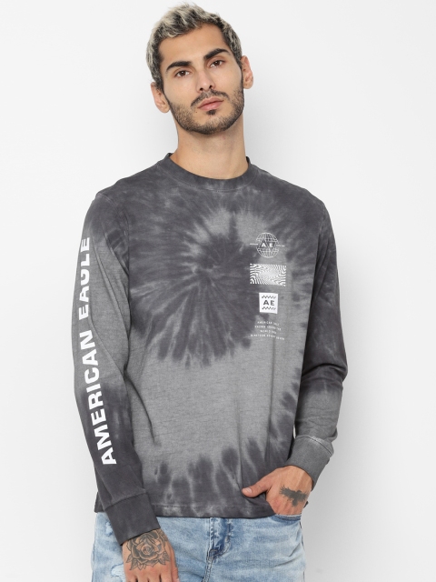 AMERICAN EAGLE OUTFITTERS Men Grey Printed Round Neck T-shirt