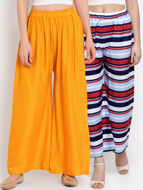 TAG 7 Women Pack of 2 Wide Leg Palazzos, Black 
TAG 7 Women Pack of 2 Wide Leg Palazzos, Black