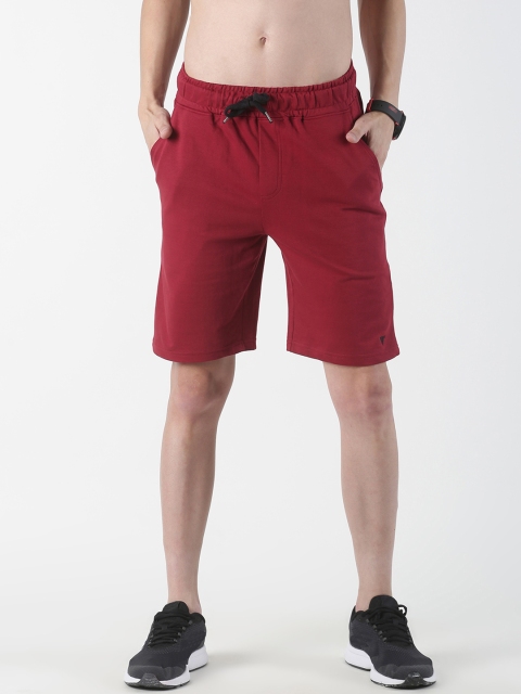 Blue Saint Men Maroon Solid Regular Fit Shorts