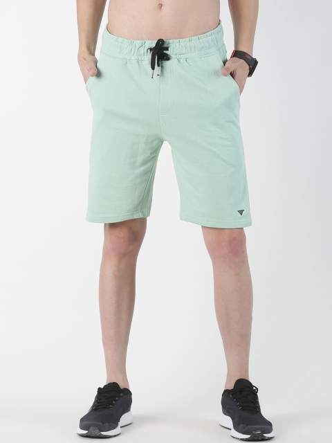 Blue Saint Men Sea Green Solid Regular Fit Shorts