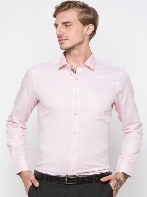 Globus Men Pink Regular Fit Solid Casual Shirt