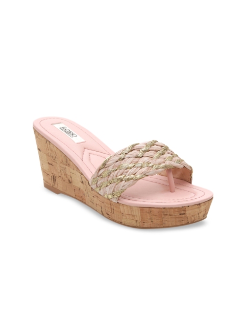ROSSO BRUNELLO Women Pink Woven Design Wedges