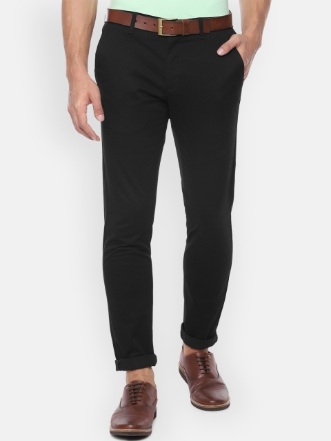 Van Heusen Sport Men Black Slim Fit Solid Regular Trousers