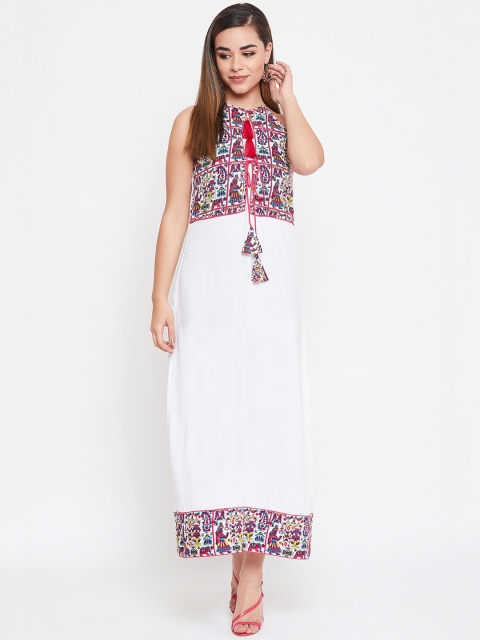 Castle Women White Printed Maxi Dress