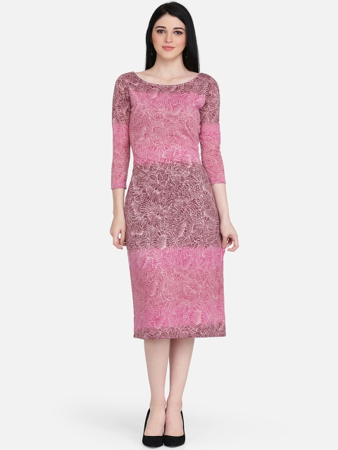 Eavan Women Pink Printed Sheath Dress