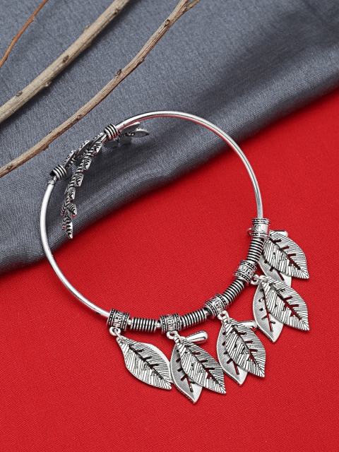 ZeroKaata Oxidized Silver-Plated Handcrafted Charm Bracelet