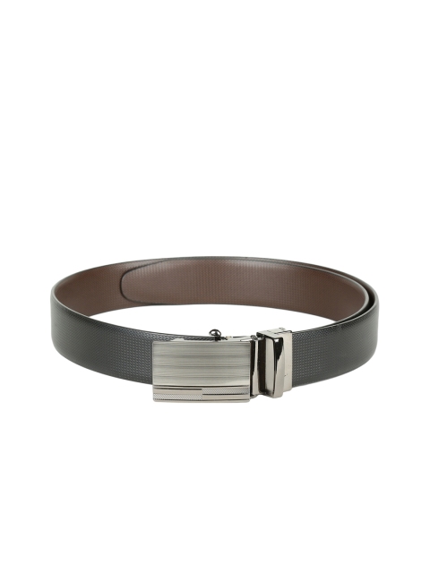 CRUSSET Men Black & Brown Textured Belt