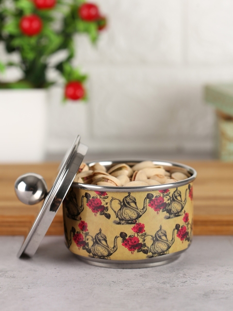 India Circus by Krsnaa Mehta Silver-Toned & Beige Mystic Rose Kettles Printed Bowl with Lid
India Circus by Krsnaa Mehta Silver-Toned & Beige Mystic Rose Kettles Printed Bowl with Lid