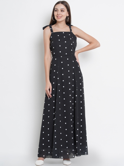 Lady Stark Women Black Printed Maxi Dress