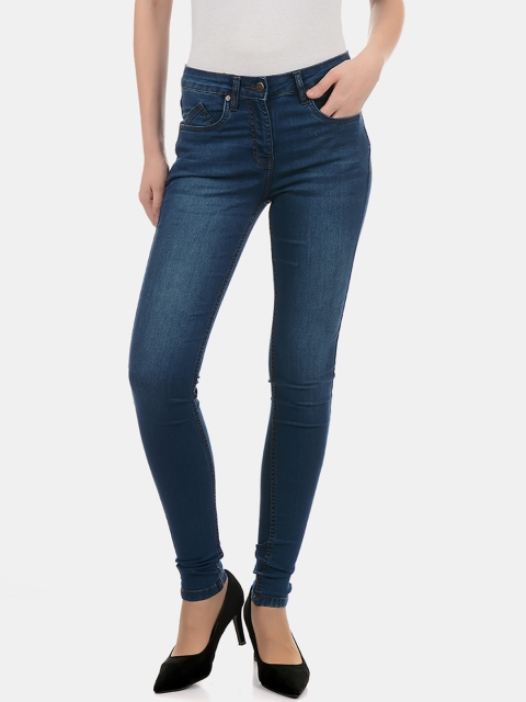 Carrera Women Blue Skinny Fit Mid-Rise Clean Look Jeans