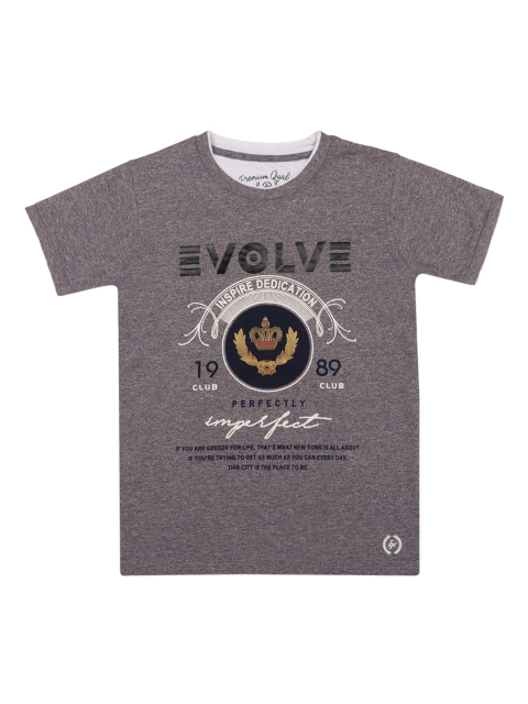 Lil Tomatoes Boys Grey Printed Round Neck T-shirt