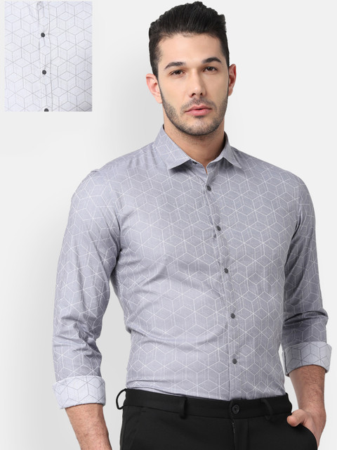 Louis Philippe Sport Men Grey & White Slim Fit Reversible Printed Casual Shirt
Louis Philippe Sport Men Grey & White Slim Fit Reversible Printed Casual Shirt