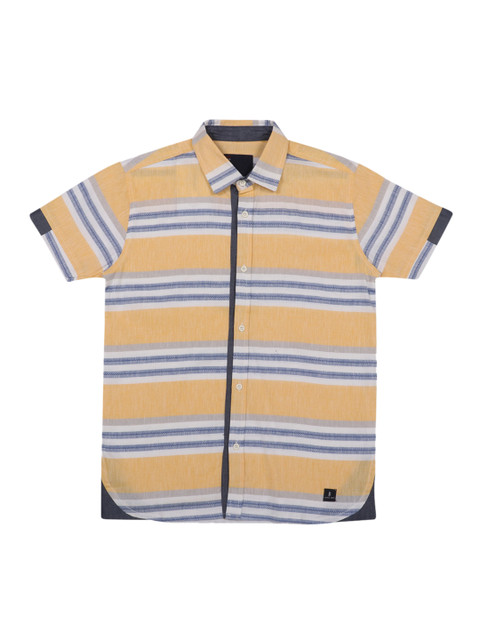 Lil Tomatoes Boys Yellow Regular Fit Striped Casual Shirt 
Lil Tomatoes Boys Yellow Regular Fit Striped Casual Shirt