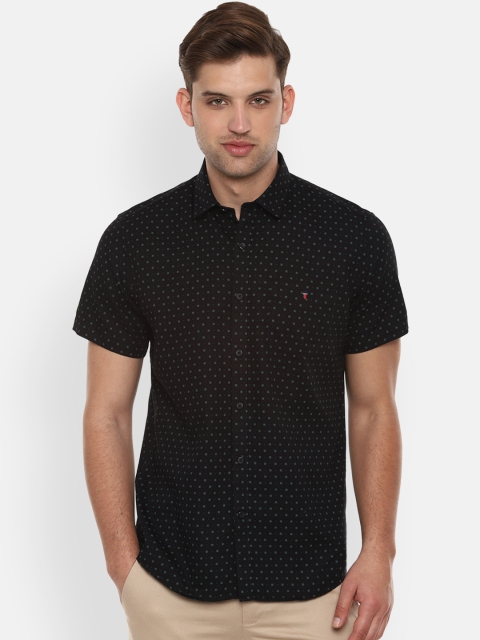 Louis Philippe Sport Men Black Slim Fit Printed Casual Shirt