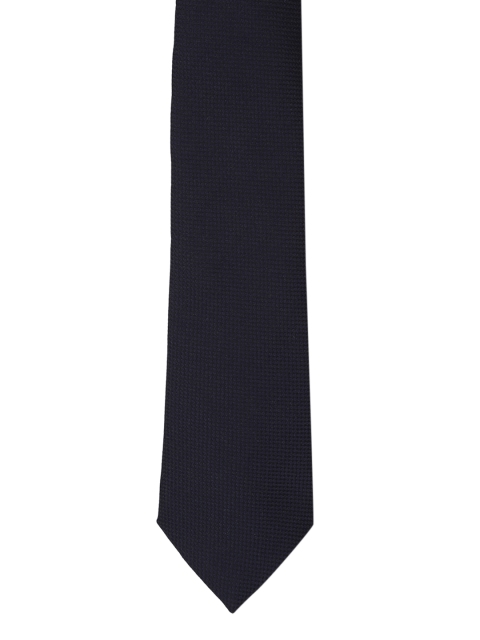 Louis Philippe Navy Blue Woven Design Broad Tie