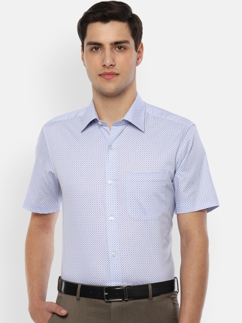 Louis Philippe Men Blue Regular Fit Printed Formal Shirt