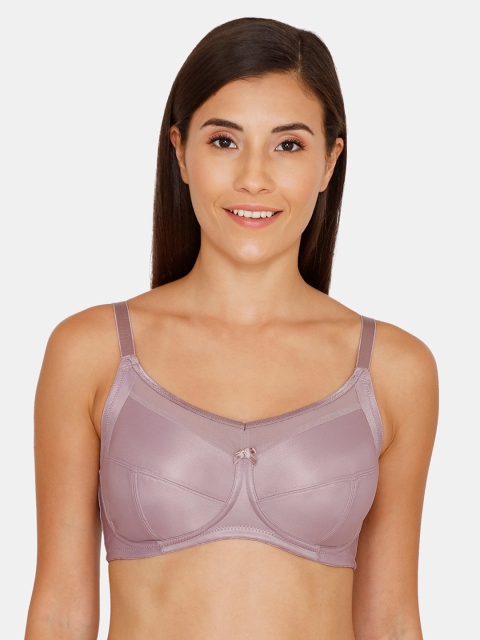 Zivame Mauve Solid Non-Wired Non Padded Everyday Bra ZI0101M0XLEPURP