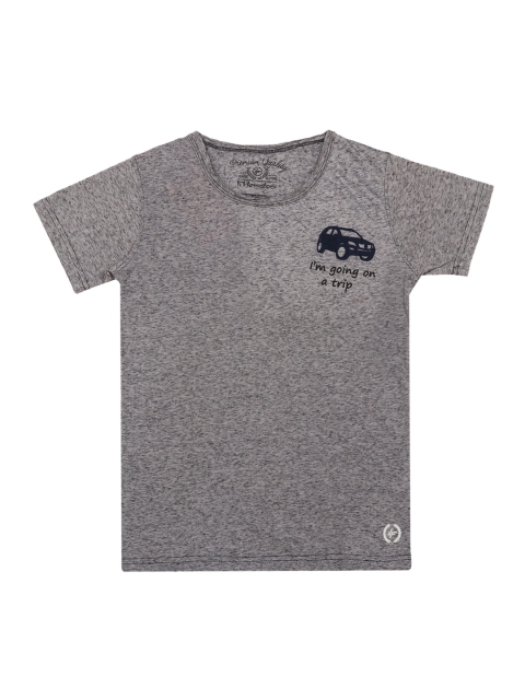 Lil Tomatoes Boys Grey Printed Round Neck T-shirt