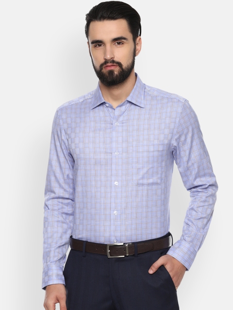 Louis Philippe Men Blue Regular Fit Checked Formal Shirt