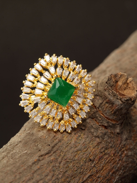 Bhana Fashion Women Gold-Plated White & Green American Diamond Stone Studded Square Shape Handcrafted Ring
Bhana Fashion Women Gold-Plated White & Green American Diamond Stone Studded Square Shape Handcrafted Ring