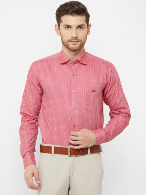 Donzell Men Pink Comfort Regular Fit Printed Formal Shirt