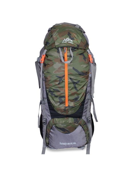 MOUNT TRACK Unisex Green & Grey Printed Extra-Large 80 Litres Rucksack