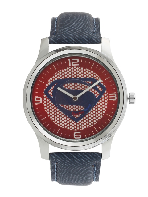 Fantasy World Boys Red Superman Patterned Analogue Watch