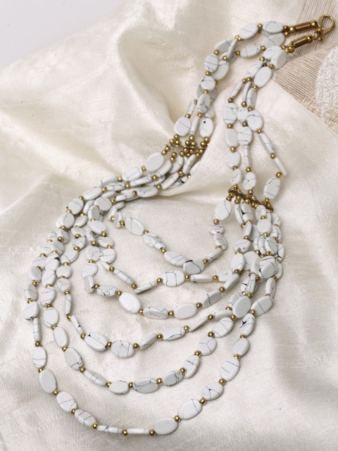 Infuzze Off-White Brass-Plated Handcrafted Necklace