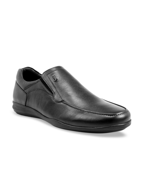one8 Select BY VIRAT KOHLI Men Black Solid Achiever All Day Wear Leather Formal Achiever Slip-Ons