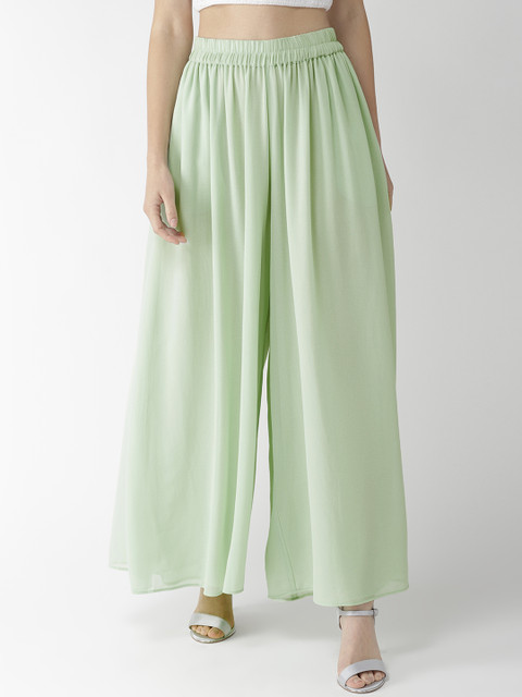 QUIERO Women Green Solid Flared Palazzos
QUIERO Women Green Solid Flared Palazzos