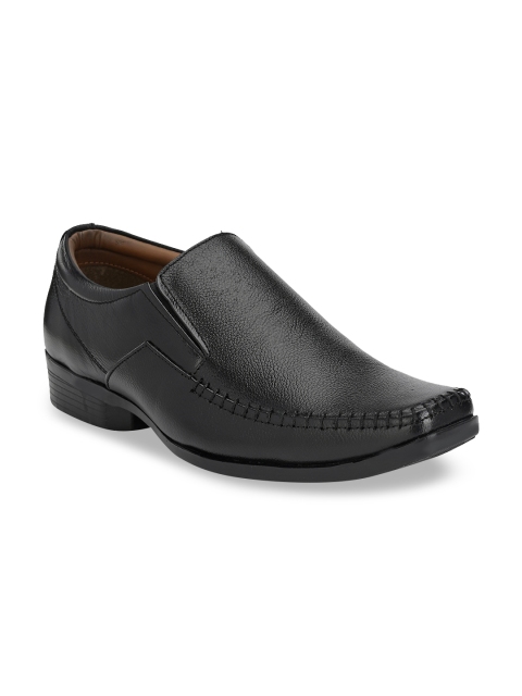 Rodolfo Darrell Men Black Solid Leather Formal Slip-Ons