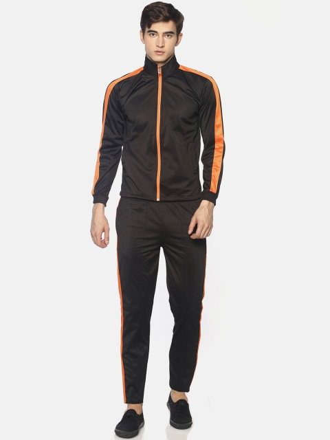HPS Sports Men Black Solid Tracksuit