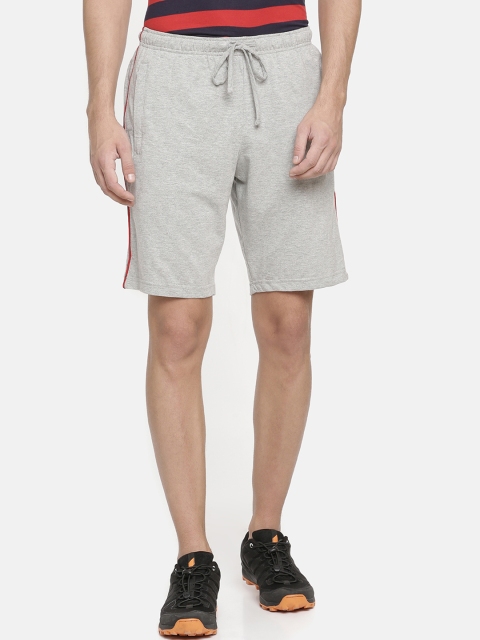Macroman M-Series Men Grey Melange Solid Regular Fit Sports Shorts