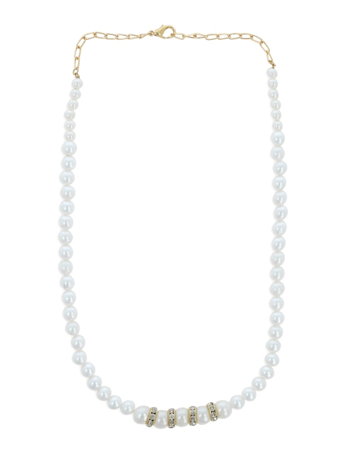 AKSHARA Girls White Synthetic Handcrafted Necklace