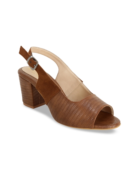 SCENTRA Women Tan Brown Solid Block Heels
