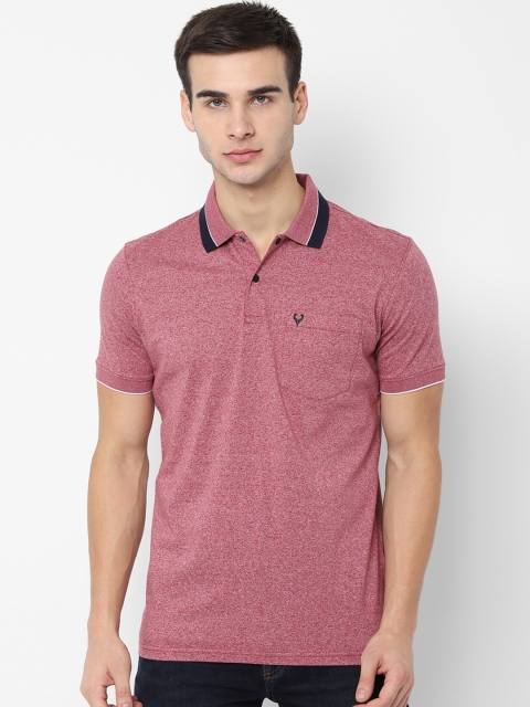 Allen Solly Men Pink Solid Polo Collar T-shirt