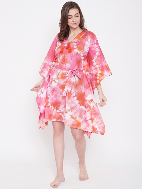 The Kaftan Company Pink Printed Nightdress