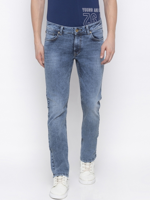 SPYKAR Men Blue Regular Fit Mid-Rise Clean Look Jeans