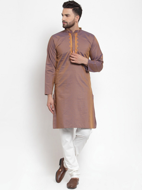 NEUDIS Men Brown Embroidered Handloom Straight Kurta
NEUDIS Men Brown Embroidered Handloom Straight Kurta